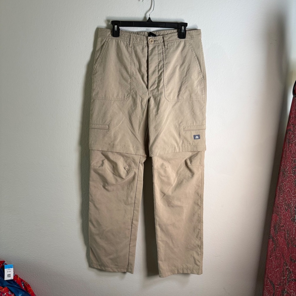Nike ACG Mens Convertible Cargo Pants Khaki Tan Zip Off Hiking Trousers Size M